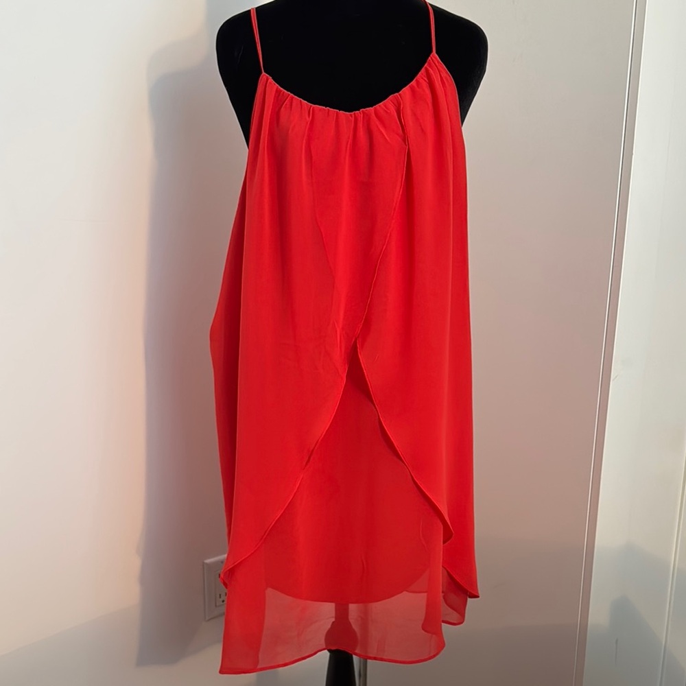 Obsessed with this Red Sleeveless Layered Dress